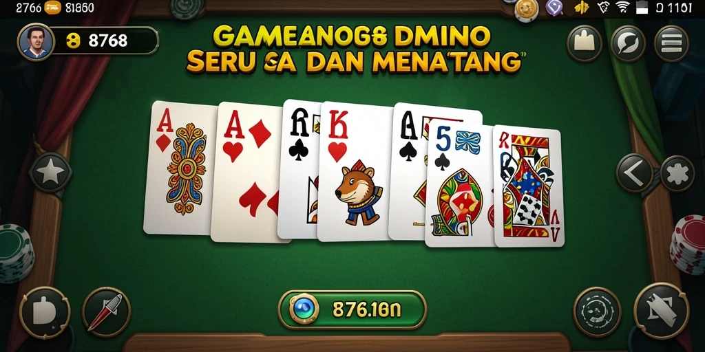 Tampilan permainan Domino yang seru dan menarik dalam 8768.