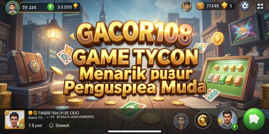 Tampilan gameplay menarik GACOR108 dengan suasana bisnis yang dinamis.