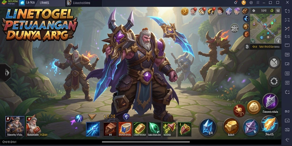 Tampilan gameplay mendebarkan di dunia petualangan ARPG LINETOGEL.