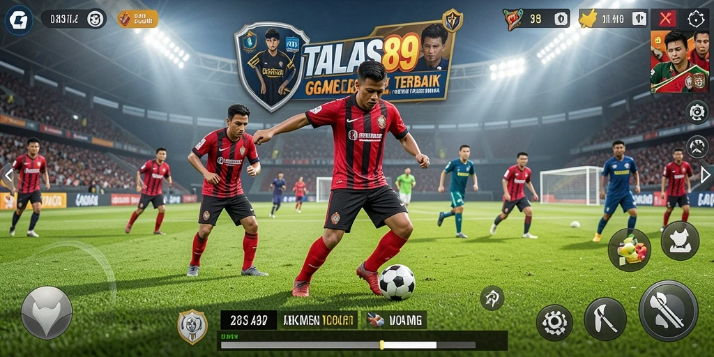 Tampilan gameplay mendebarkan di lapangan sepak bola TALAS89.