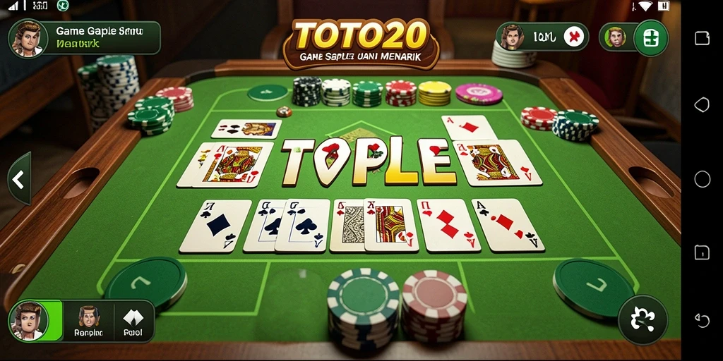 Screenshot gameplay TOTO20 menampilkan aksi seru bermain Gaple.